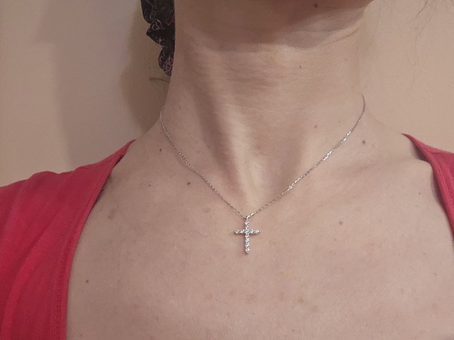 Сребърни - пръстен висулки ,нежно колие