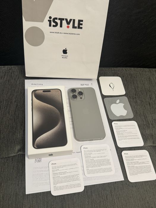 КАТО НОВ 256GB iPhone 15 Pro Max iStyle Гаранция 2026 Natural