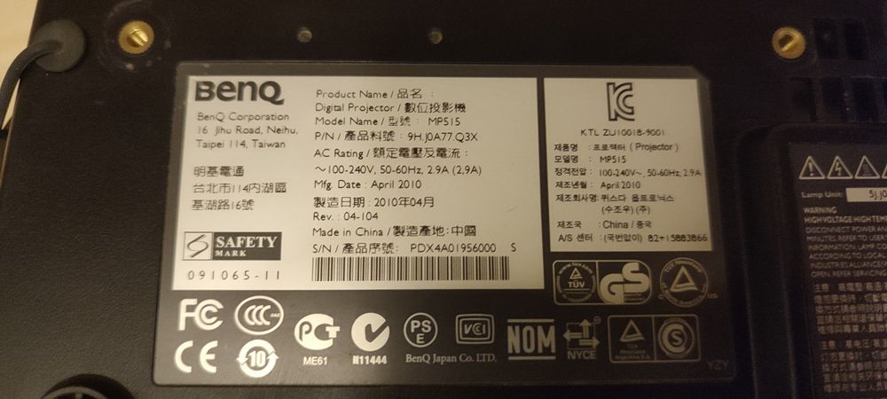 Videoproiector  Benq model MP515