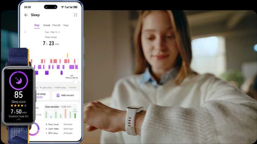 Bratara fitness Huawei Band 9, Charm Pink Body