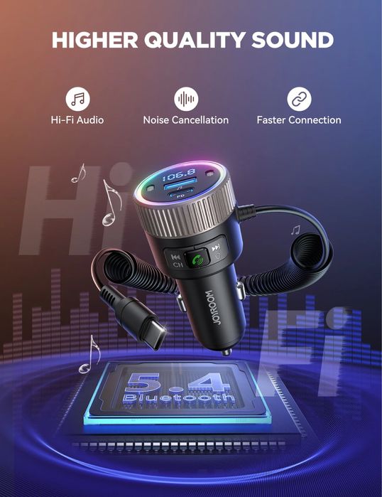 Зарядно за кола/FM трансмитер Joyroom JR-CCB02