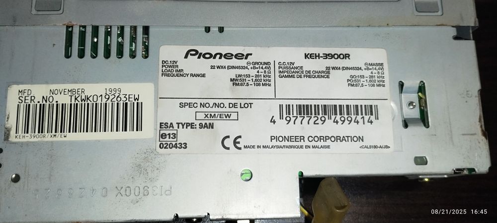 Radio Casetofon Pioneer