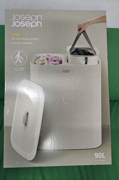 Cos de rufe modern Joseph & Joseph, 2 compartimente, 90 l