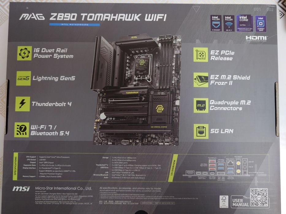 Intel Ultra 7 265K / MSI Z890 TOMAHAWK / CORSAIR 32GB / RTX 4070 OC