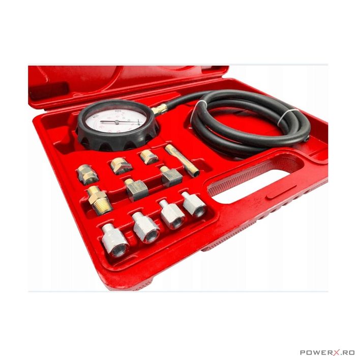 Set tester manometru presiune ulei 0 - 35 Bari, 12 piese, Verke