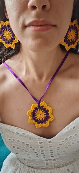 Cercei handmade crosetati