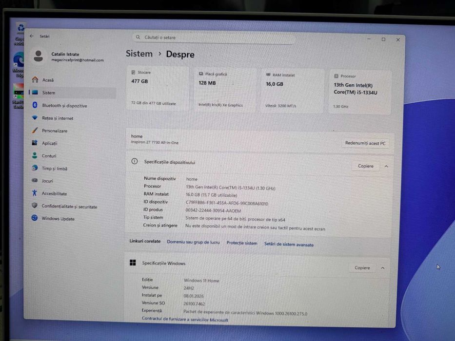 DELL INSPIRON 27 7730 All In One   i5-1334U