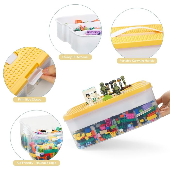 Кутия за съхранение на Lego органайзер за Lego части на 3 нива
