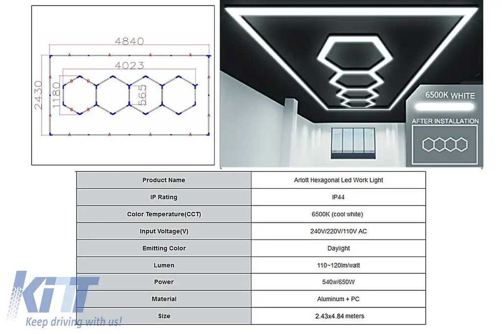 Sisteme de Iluminare Plafon Hexagon / HoneyComb, div modele/dimensiuni