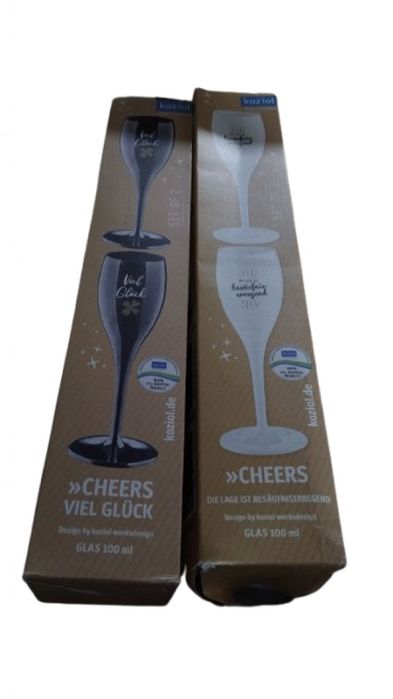 Елегантни и издръжливи чаши за шампанско с надпис два броя