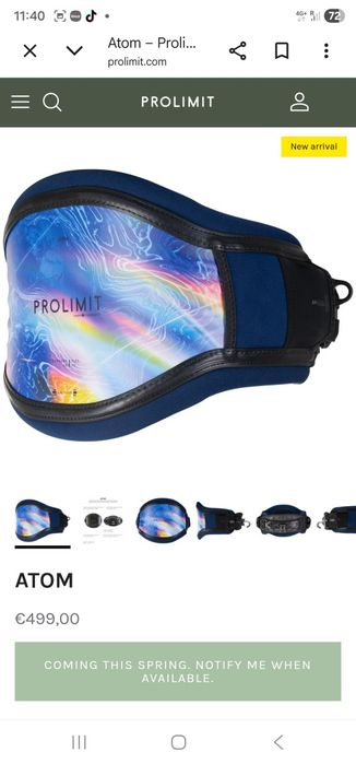 Kiteboarding harness Prolimit Atom,Addict