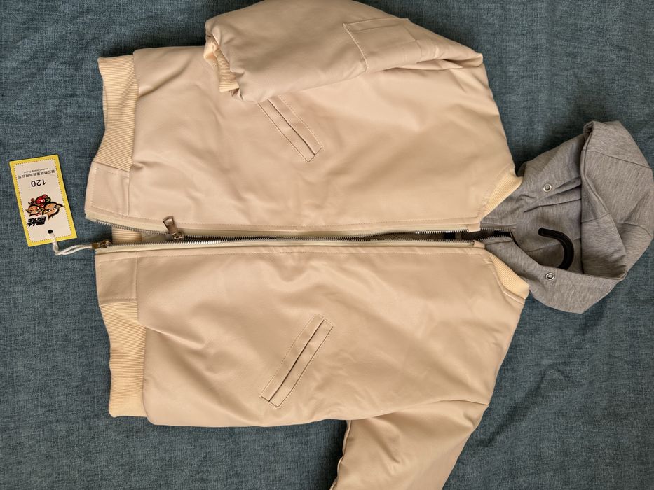 Зимний кожаный куртка