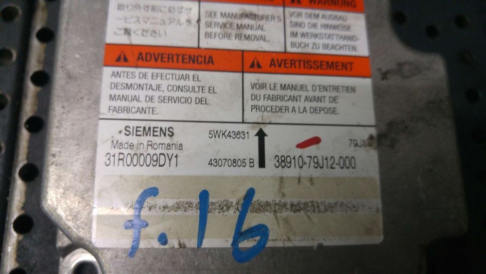 Modul calculator airbag fiat sedici 189 3891079j12000