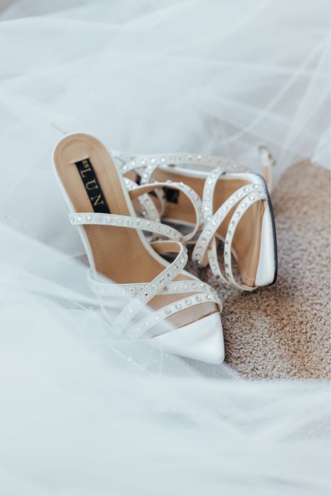 Sandale stiletto mireasa esLuna cu pietre swarovski