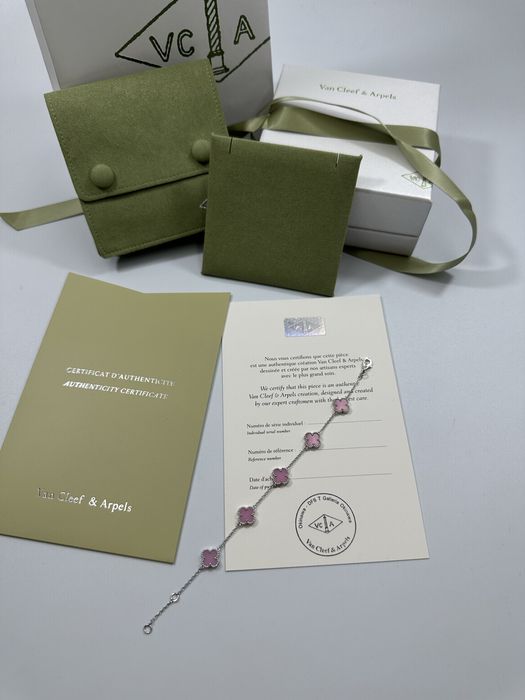 Brățară MINI Van Cleef & Arpels 5 motifs White Gold 750 Pink
