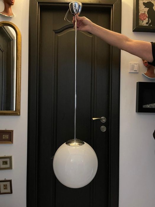 Mid century lampa pendul opalina