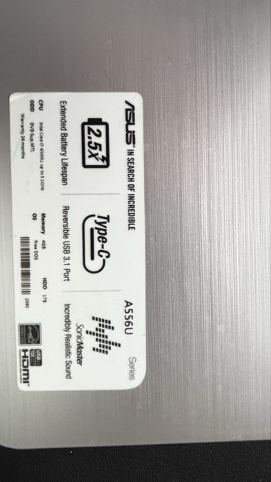 Laptop Asus, Intel Core i7 6500U,3,1 GHz,Nvidia Geforce 940 Mx