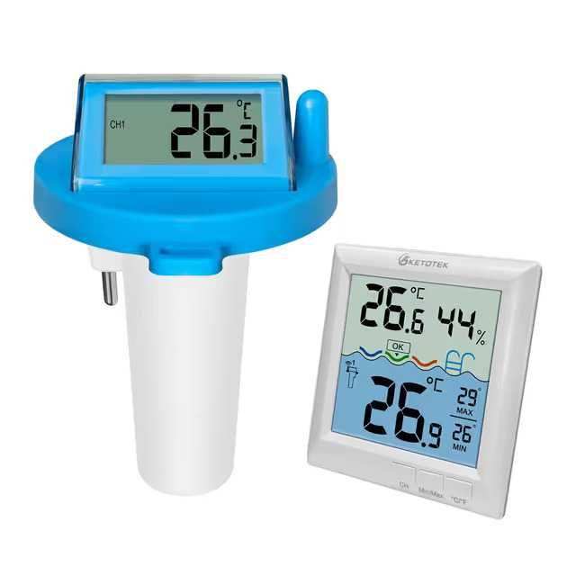 Termometru wireless pentru piscină cu 2 senzori apa/aer