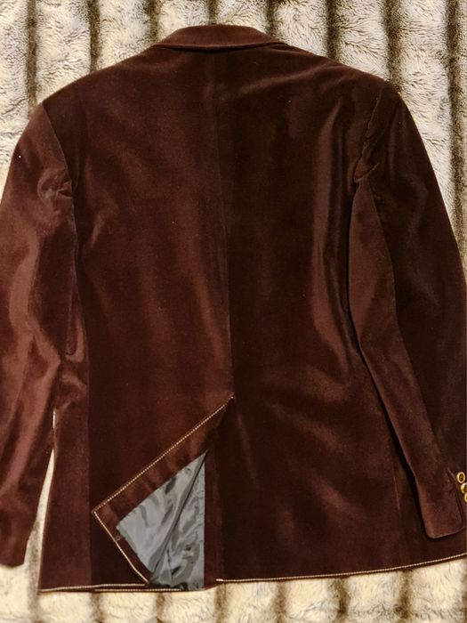 Sacou barbatesc catifelat maro