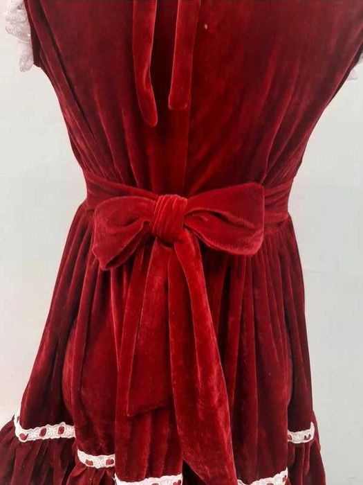 Rochie Antaina roșie din catifea de bumbac calitativa - cosplay Lolita