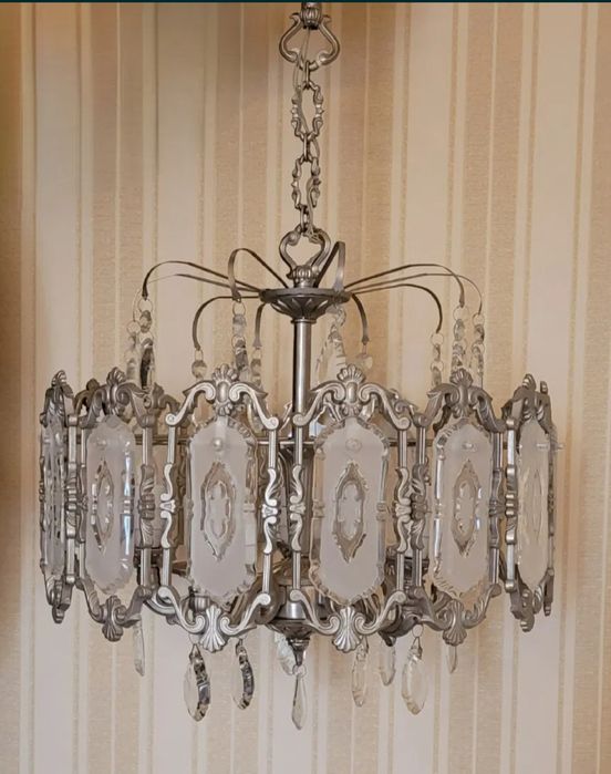 Хрустальная чешская люстра 5 ламп