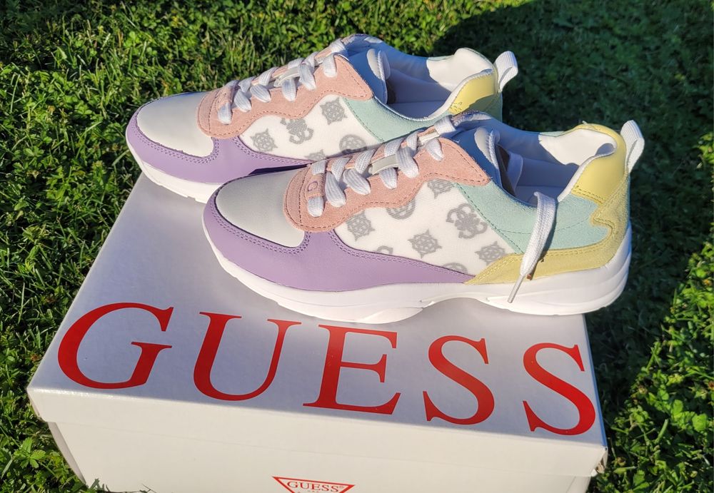 Pantofi sport, Sneakers marca originala Guess, noi, marimea 39, piele naturala