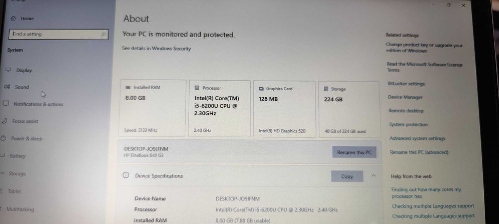 HP EliteBook 840 G3-Intel i5 6200-DDR4