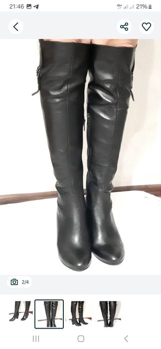 Сапоги ботфорты кожаные размер 40