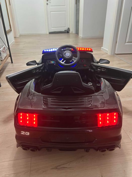 Masinuta electrica de Politie pentru copii, Telecomanda, Statie, USB,