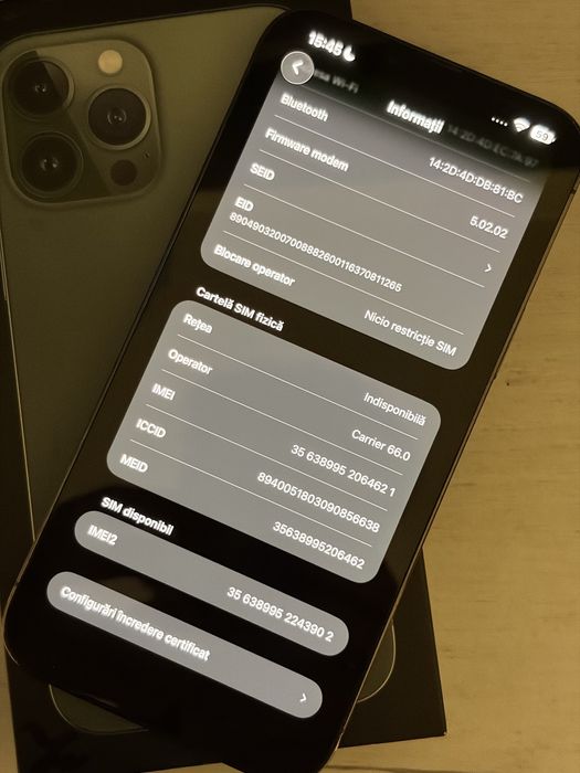 iPhone 13 Pro Max 256 GB Full Box 96% sanatate Alpine Green