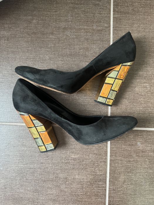 Pantofi cu toc pătrat Casadei