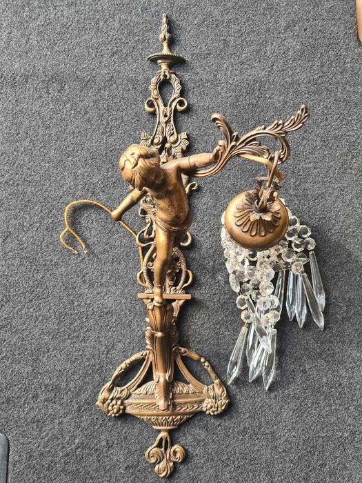 superbe aplice vintage de perete cu inger si cristale