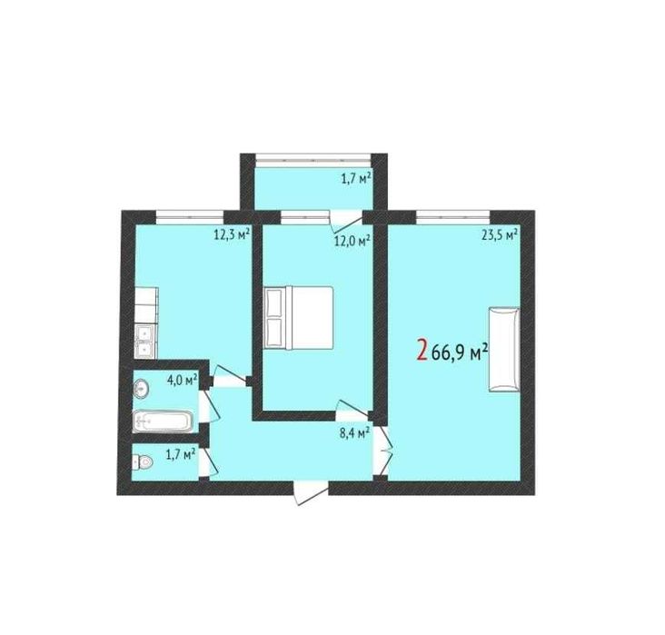 2-3-ком.квартиры, район Береке!