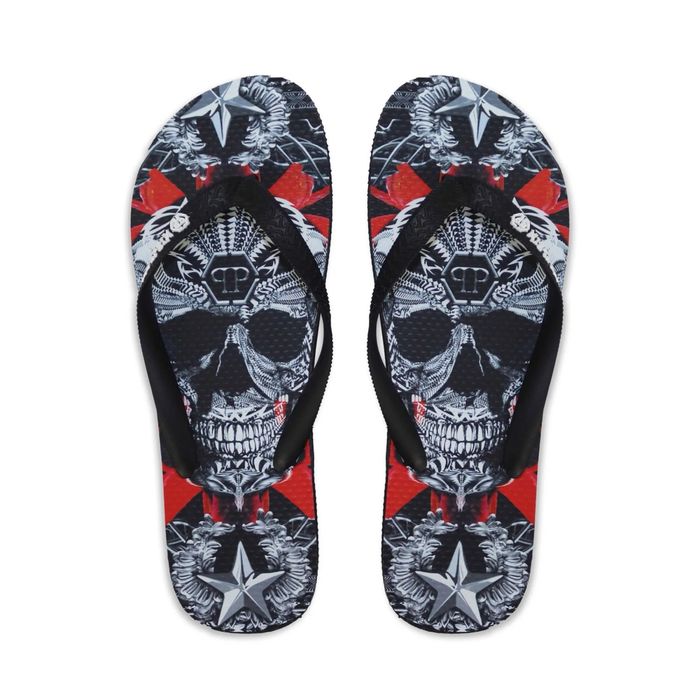 Оригинални мъжки джапанки Philipp Plein BRD 90099 BLACK/MULTI