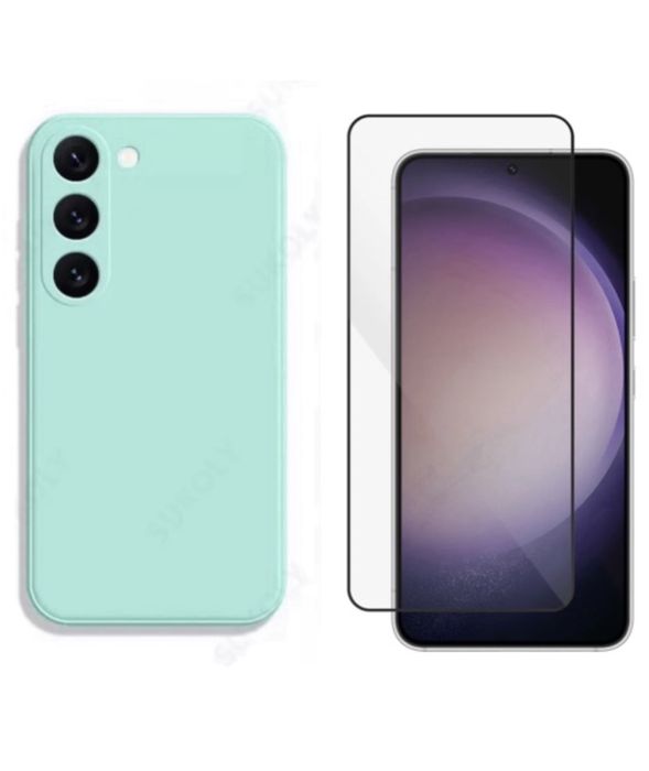 Husa Silicon Slim Catifea +Folie Sticla 9D Samsung A32/A33/A34/A35/A36/A37