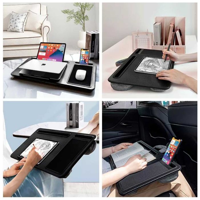 Stand Laptop cu Suport Tableta si Telefon Incorporat, Portabil