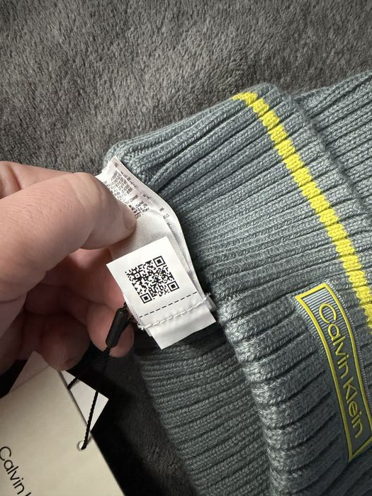 Calvin Klein Patch Rib beanie caciula unisex gri marime OS noua