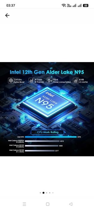 Laptop GXMO 15.6 Intel N95 Quad-Core 16GB RAM SSD 512GB, FHD 1920x1080