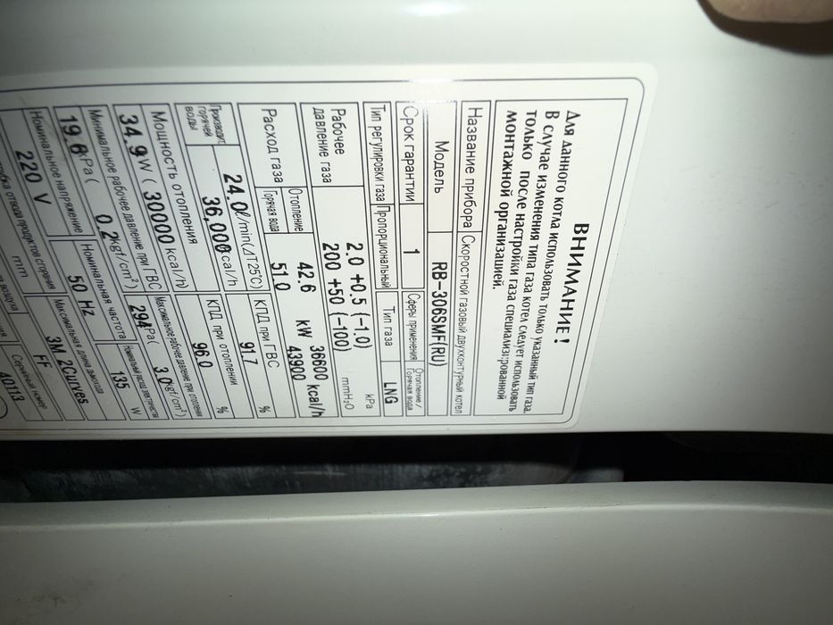 Газовый котел Rinnai