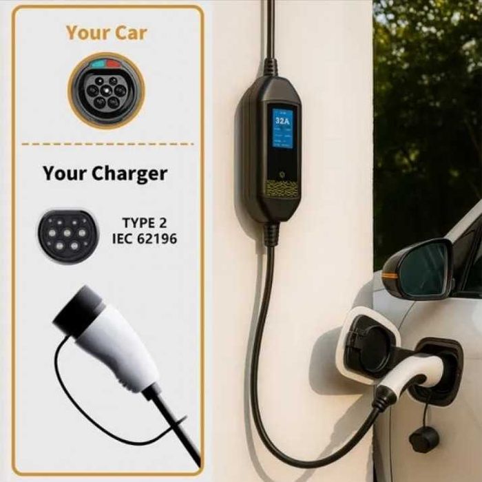 Преносимо зарядно Type 2 за електрически автомобили 4 метра, 540