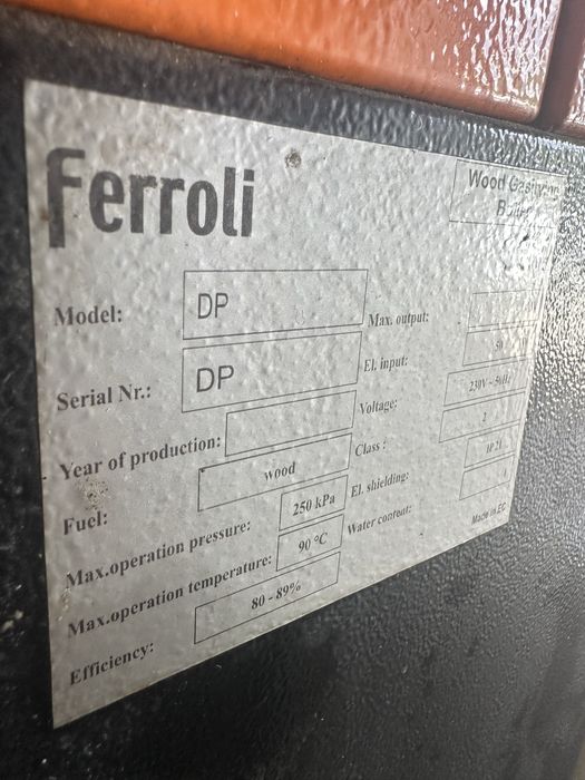 Centrala lemne 45kw Ferroli gazificare