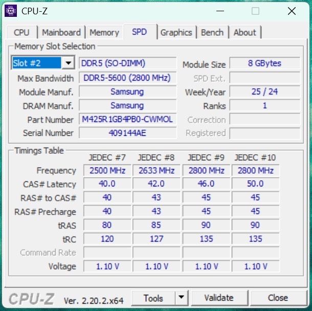 Memorie RAM Samsung 16GB (2×8GB) DDR5-5600 SO-DIMM pentru laptop