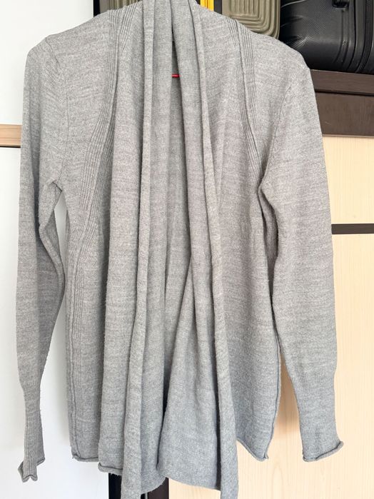 Colin's grey cardigan