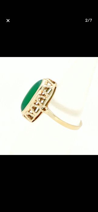 Inel aur galben 14ct cu jade imperial
