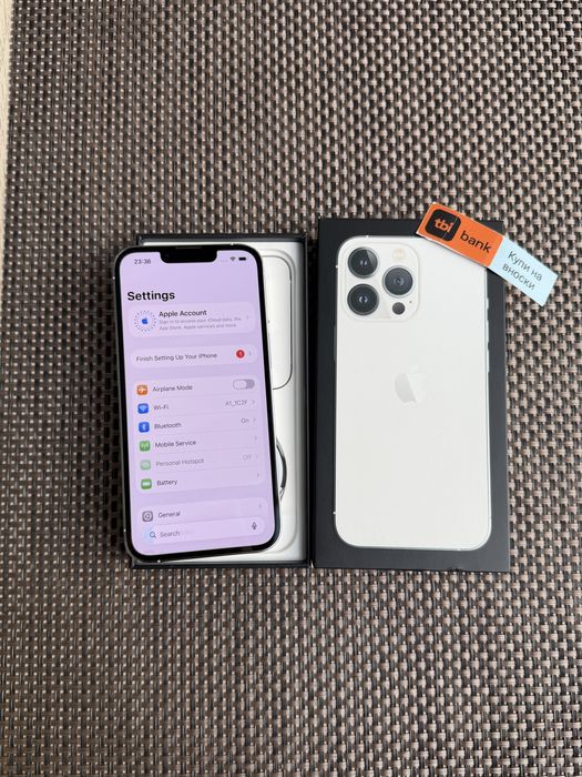 100% iPhone pro 128 silver*ЛИЗИНГ 15€/м айфон 13 про 128