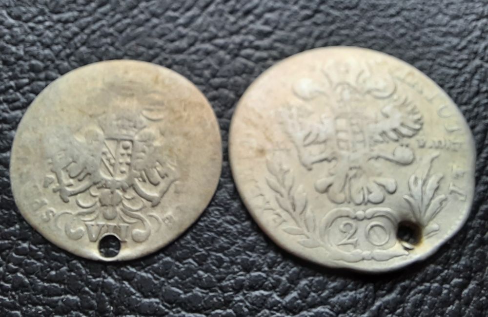 Стара сребърна/и 12 кройцера Бавария и 20 кройцера Австрия