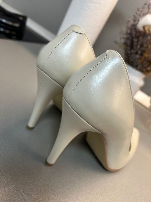 Vand PANTOFI stiletto alb sidef