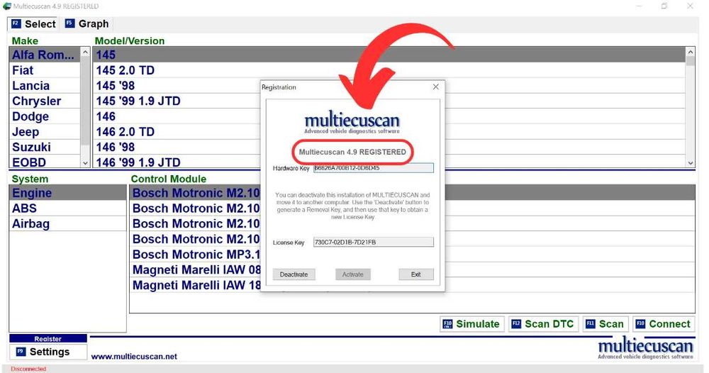 Soft program diagnoza auto Multi ecu scan Alfa Romeo Suzuki Fiat Jeep