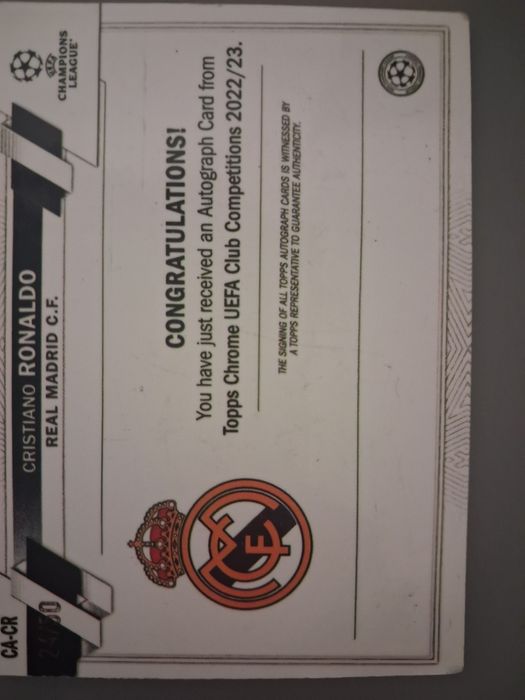 On card C.Ronaldo autograf