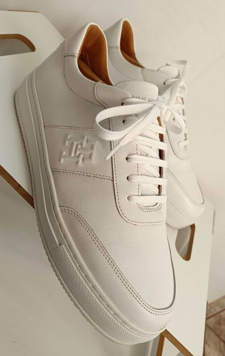 Pantofi sport casual 40 premium Tommy Hilfiger NOI piele naturala moale alb